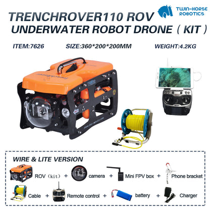 TRENCHROVER 110 ROV UNDERWATER ROBOT DRONE (KIT) Max depth 30M