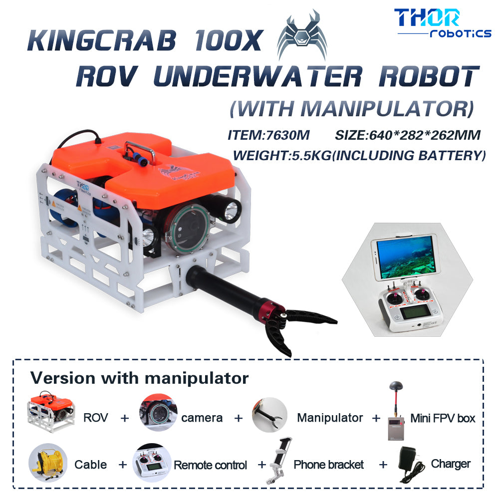 Kingcrab ROV Underwater Robot 100X RTR Version with FPV and Camera 50M Max Depth