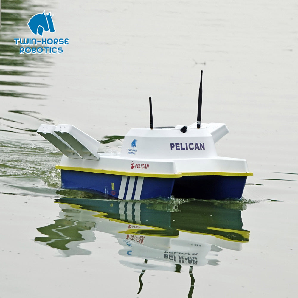 "PELICAN" Remote Control Fishing Bait Boat With Cameras And Sonar, 4 Hoppers USV